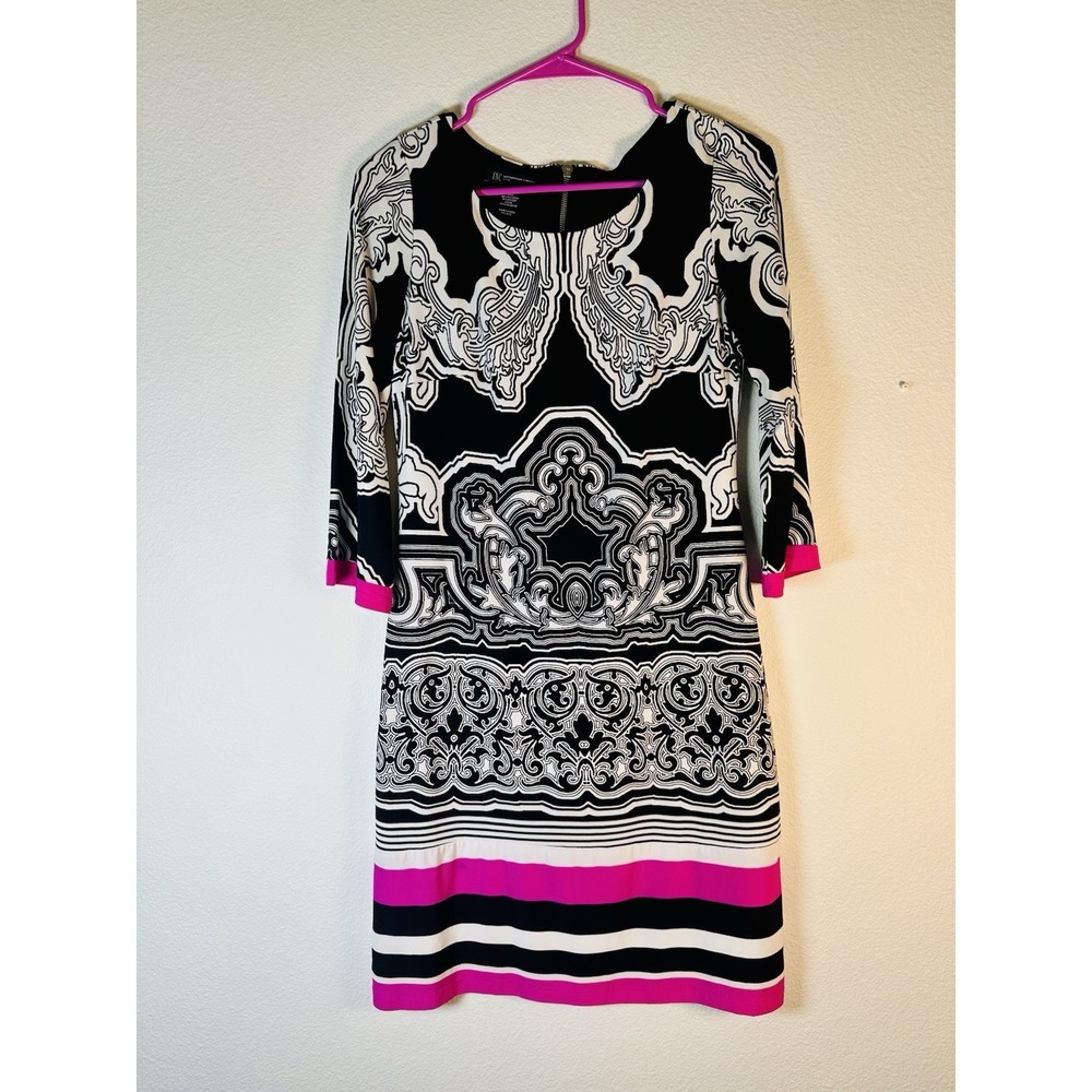INC International Concepts Midi Dress Flare Sleeves Floral Pink Petite Small